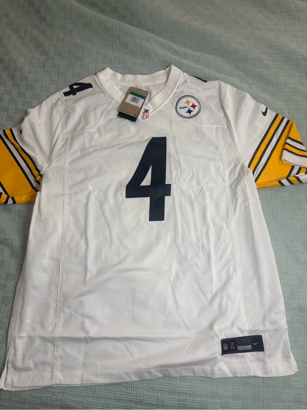 Nike White & Gold Pittsburgh Steelers #4 Men's Jersey